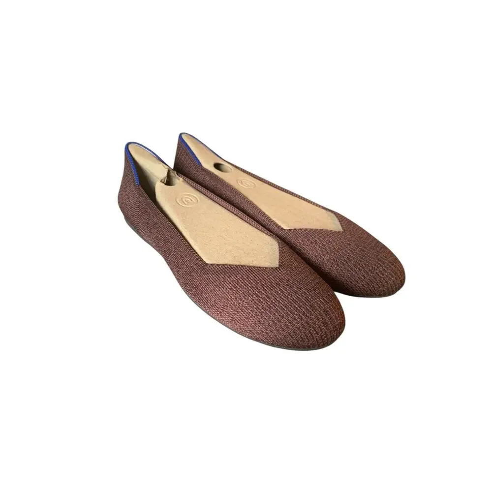 Rothy's The Point Flat Truffled Python Retired Neutral Brown Womens Size 7